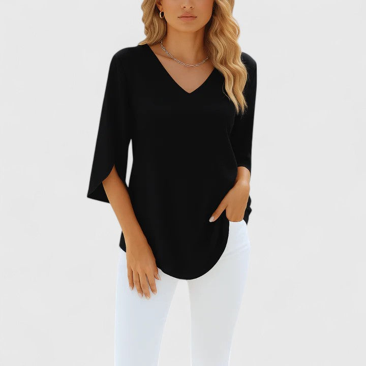 Violetta™ | Sophisticated V-Neck Blouse